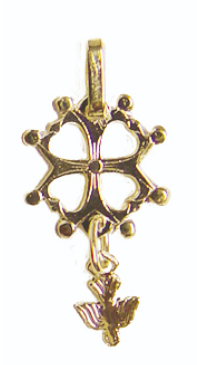 Croix Huguenote plaqué or - 11mm