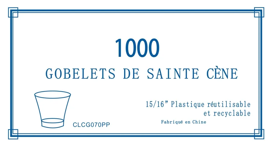 Gobelets en plastique transparent x 1000 - [article de Sainte-Cène]