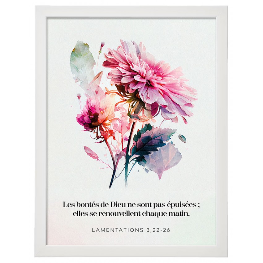 Cadre floral "Les bontés de Dieu…" - Format A4