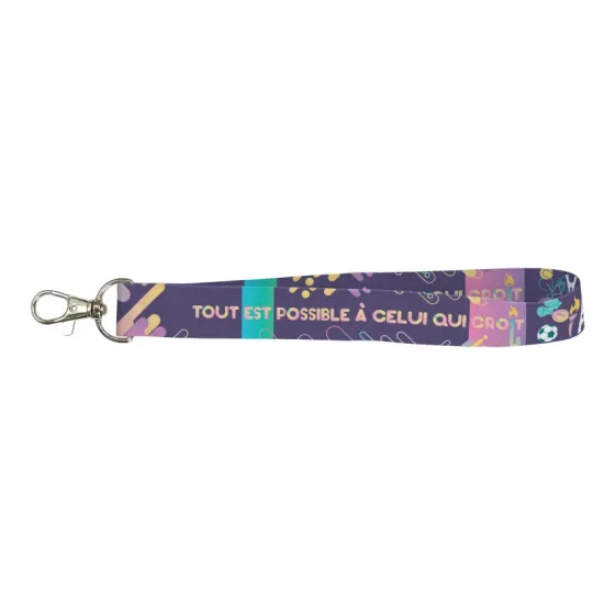 Porte-clé ruban "Tout est possible à celui qui croit"