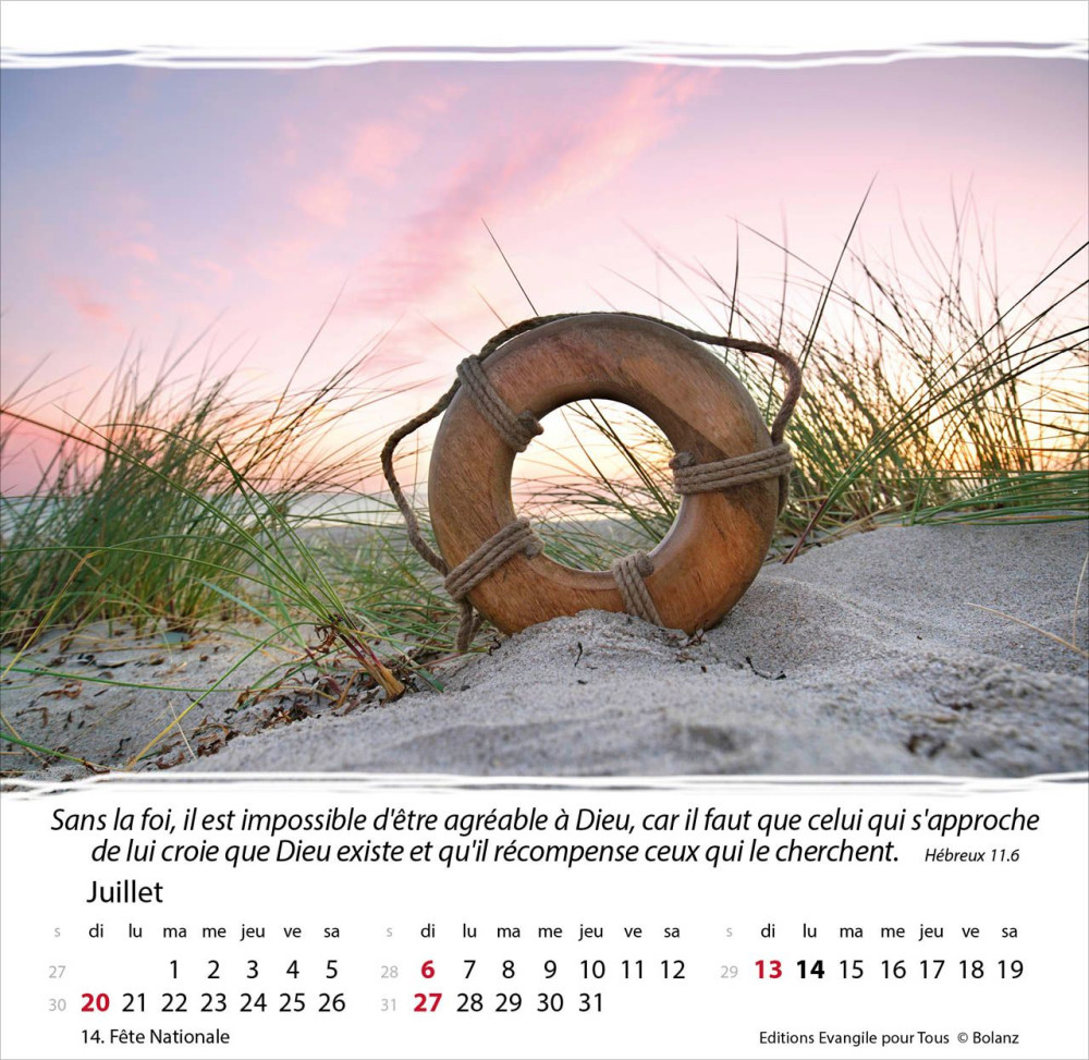 Vivre, avec méditations - Calendrier cartes postales, de table