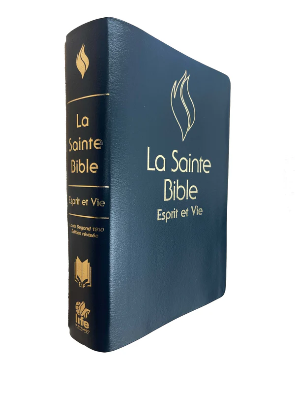 Bible Segond 1910 Esprit et Vie - cuir souple noir, tranche or et onglets, en coffret