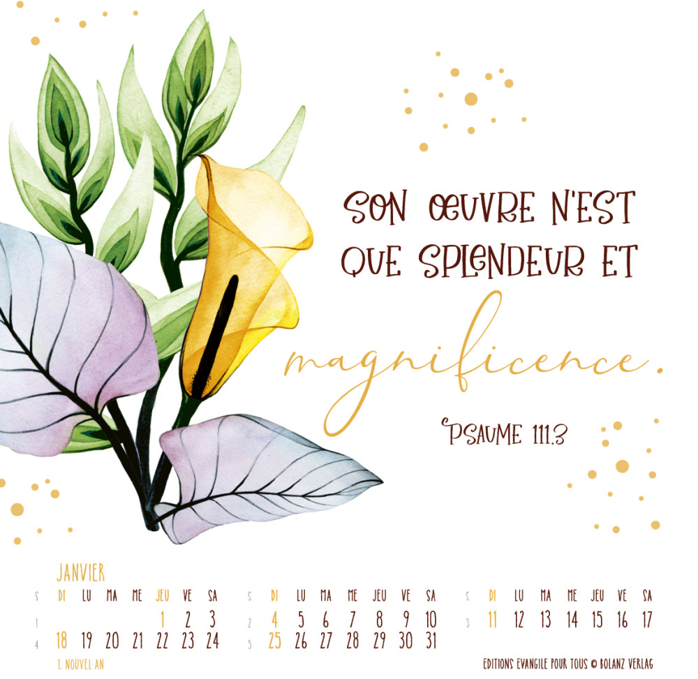 Mon fidèle soutien - Calendrier de table