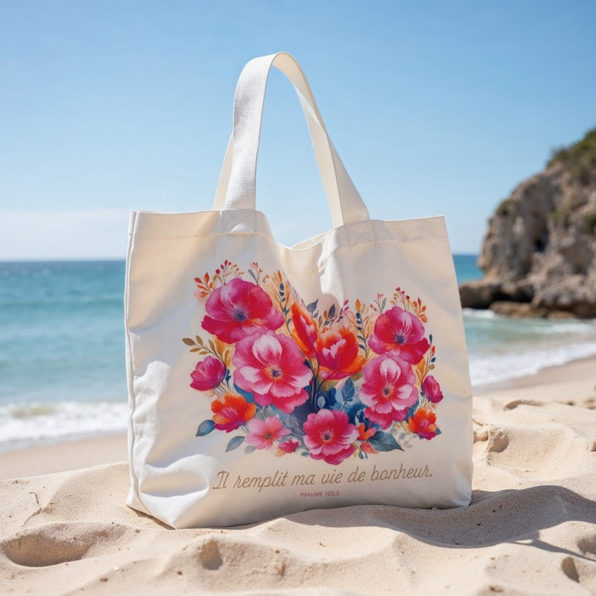 Tote bag "Il rempli ma vie de bonheur"