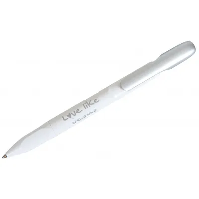 Stylo à bille blanc/argenté - "Love like Jesus"