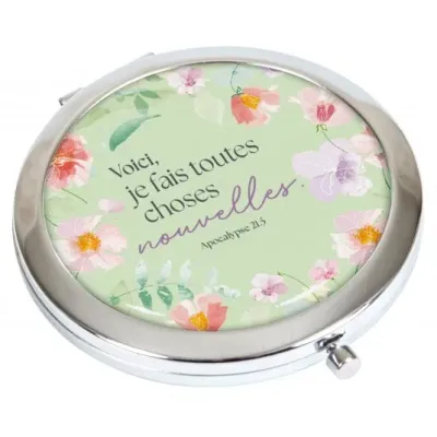 Miroir de poche Mot d'ordre 2026 « Voici, je fais toutes choses nouvelles. »