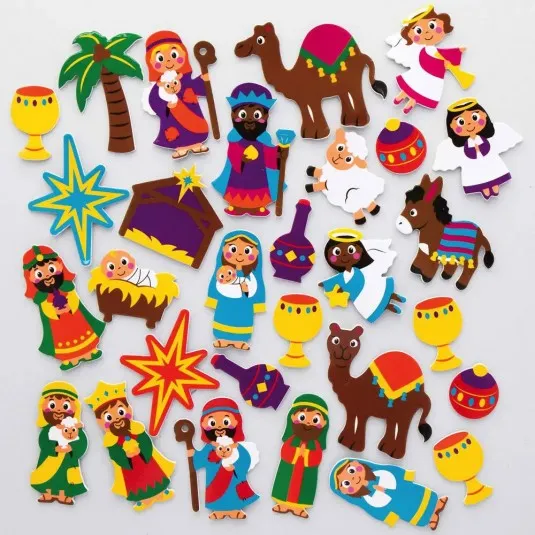 Pack de 200 autocollants en mousse Nativité