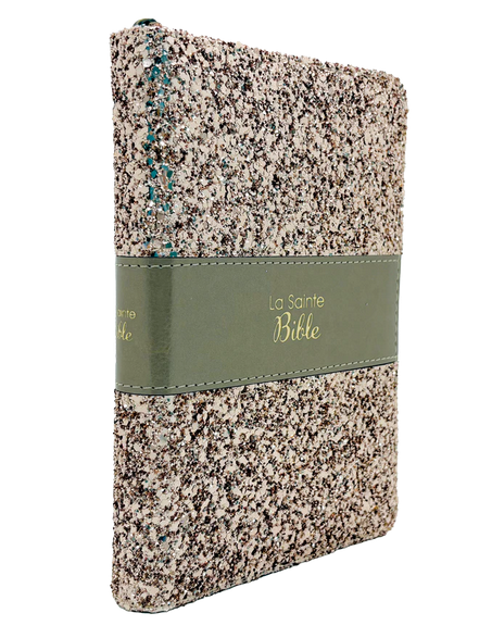 Bible Segond 1910, compacte, bronze doré pailleté - couverture souple, fermeture éclair, tranche or