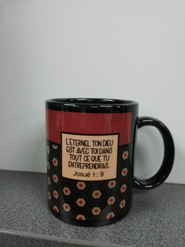 Mug "L'Eternel ton Dieu est avec toi…" Josué 1.9 - Finition brillante