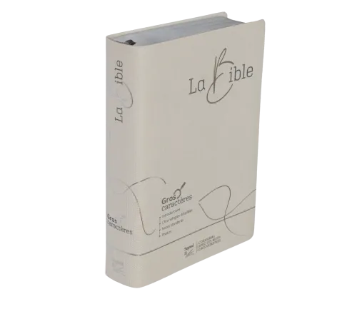 Bible Segond 21, gros caractères - couverture souple en toile blanche, tranche argentée