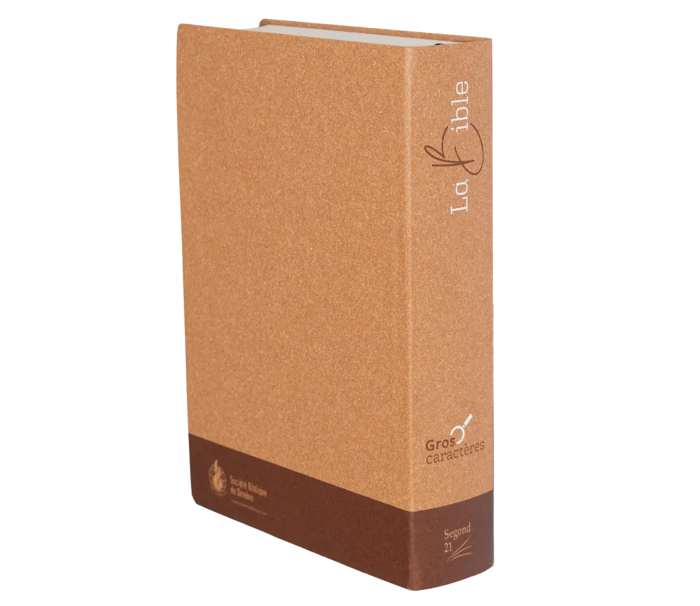 Bible Segond 21, gros caractères - couverture semi-rigide, papier brun chiné en fibres naturelles