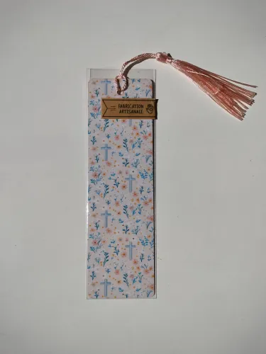 Marque-Page avec pampille - Croix Orange