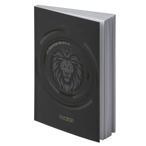 Espagnol, Bible Reina Valera 2020, gros caractères, lion, noire