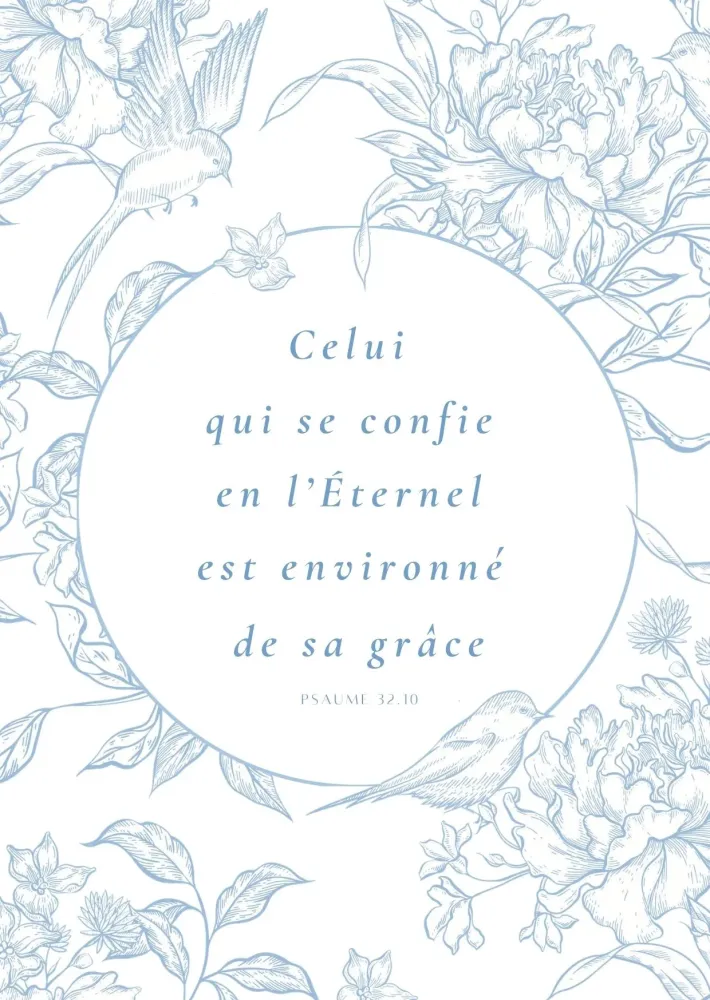 Affiche "Celui qui se confie" - Psaume 32.10 Format A4