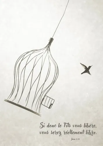 Affiche "Libre" - Jean 8.36 Format A4