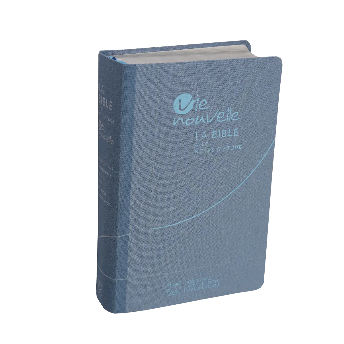 Bible d'étude Vie nouvelle, Segond 21 - couverture souple, toile bleue, tranches argentées