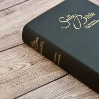 Bible d'étude Segond NEG MacArthur, noire - couverture souple, cuir véritable, tranche or, avec...