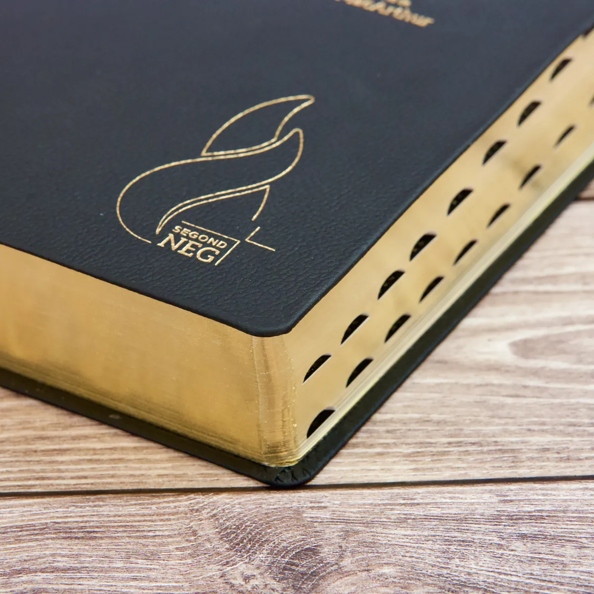 Bible d'étude Segond NEG MacArthur, noire - couverture souple, cuir véritable, tranche or, avec...