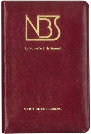 Bible NBS, compacte, bordeaux - couverture souple, skyvertex, avec zipper, tranche or et onglets