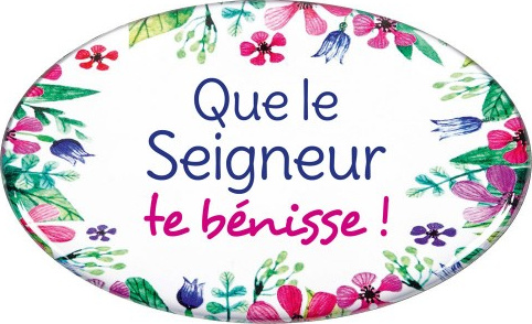 Magnet « Que le Seigneur te bénisse ! » - motifs floraux