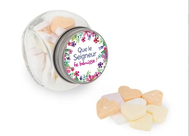 MINI-BOCAL DE BONBONS - MOTIFS FLORAUX