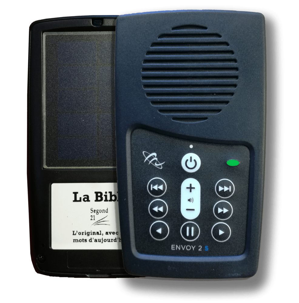 Bible Segond 21 audio - lecteur à recharge solaire livré avec écouteurs et câble de chargement USB