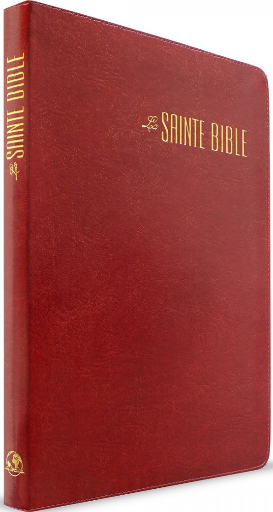 Bible Segond 1880 révisée, confort, bordeaux - couverture souple, vivella, avec zipper