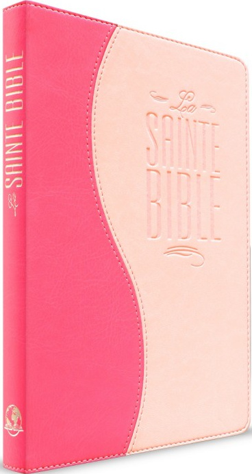 Bible Segond 1880 révisée, compacte, duo fuchsia rose pâle - Esaïe 55, couverture souple, vivella