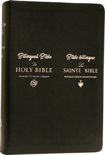 Bilingue anglais-français, Bible ESV-Colombe - reliée souple noire