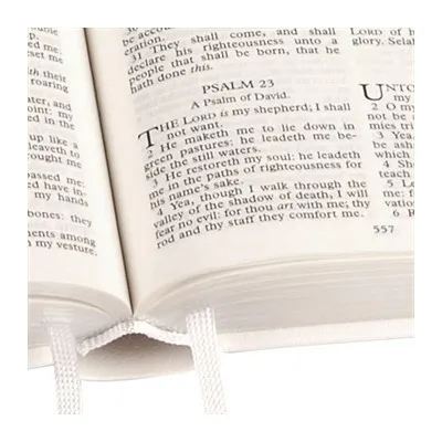 Anglais, Bible King James Version, KJV, rigide, blanche, tranche argent