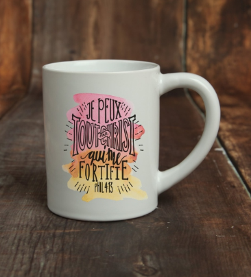 Tasse "Je peux tout par Christ qui me fortifie" - Philippiens 4:13