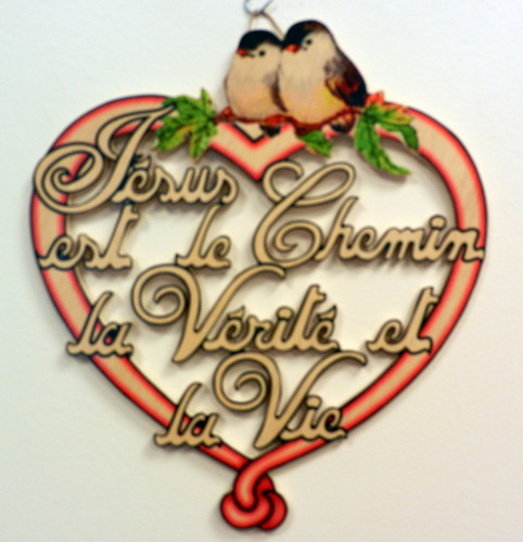 Bois, Jésus est le chemin la vérité la vie (Coeur)