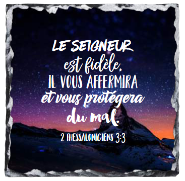 Tableau en ardoise «Le Seigneur est fidèle […]». 2 Thessaloniciens 3.3
