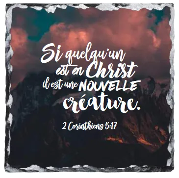 Tableau en ardoise «Si quelqu'un est en Christ […]» 2 Corinthiens 5.17