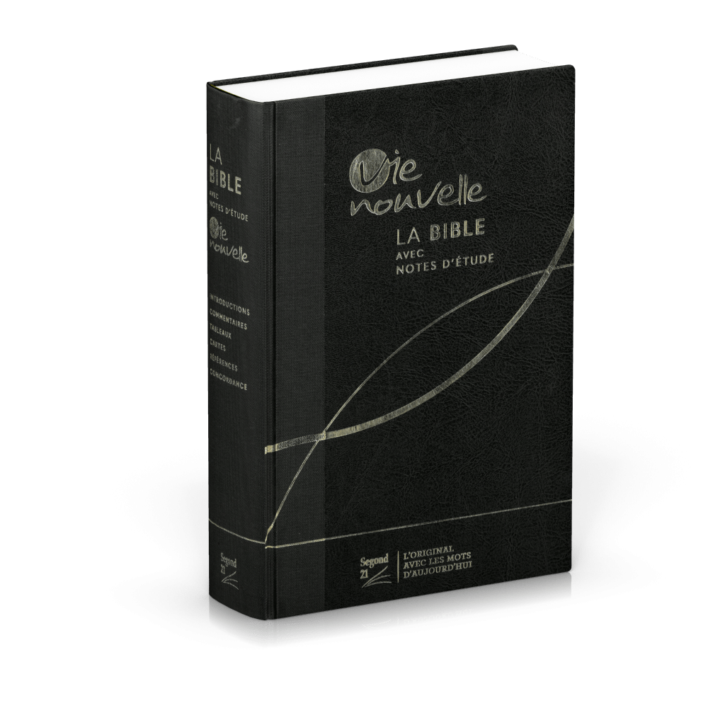 Bible d'étude Vie nouvelle, Segond 21, noire - couverture rigide toile et Skyvertex
