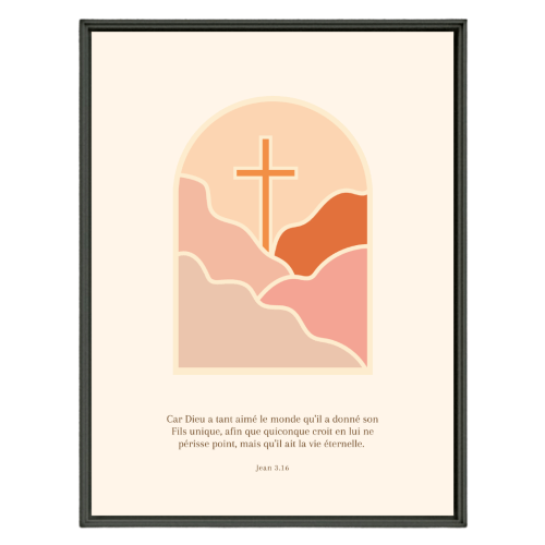 Poster - Croix "Jean 3.16" - Format 30x40cm