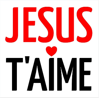 Autocollant "Jésus t'aime" - carré 7,5cm