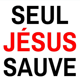 Autocollant "Seul Jésus sauve" - carré 7,5cm