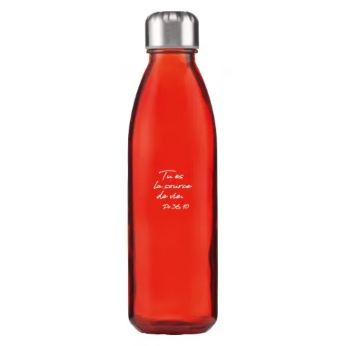 Bouteille en verre - source de vie - rouge et verte (la bleue est épuisée !!!)