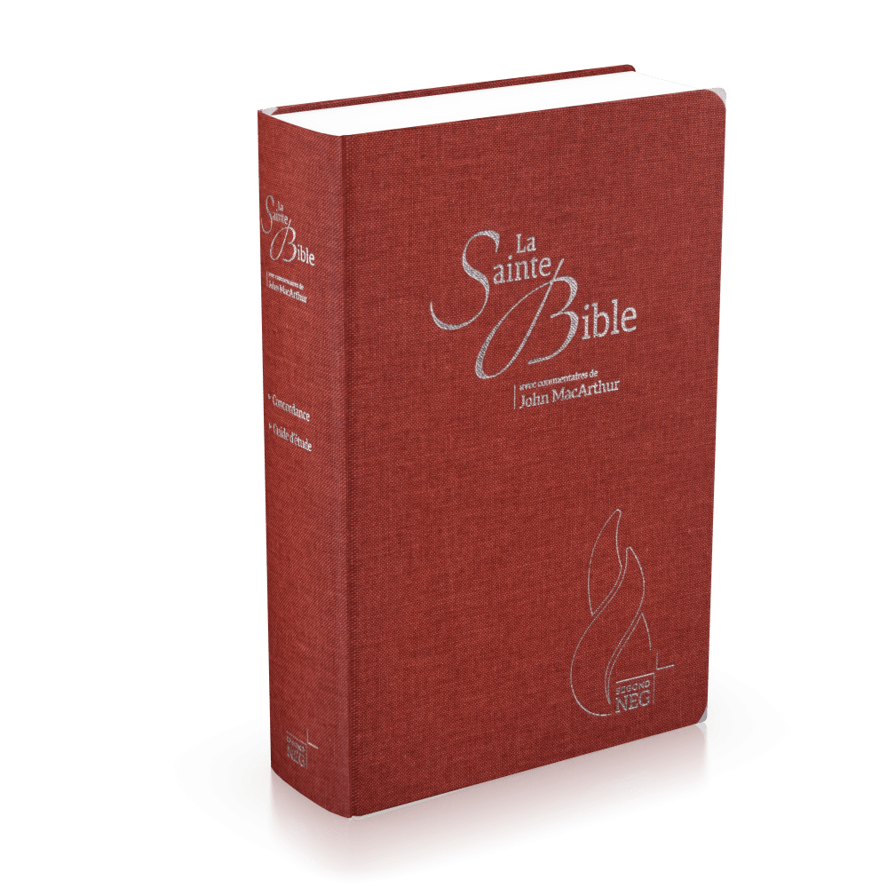 Bible d'étude Segond NEG MacArthur - couverture souple, toile couleur carmin