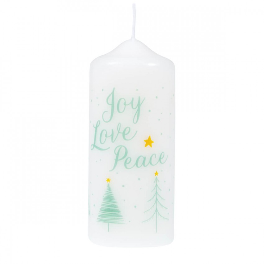 Bougie de Noël - "Joy, Love, Peace"