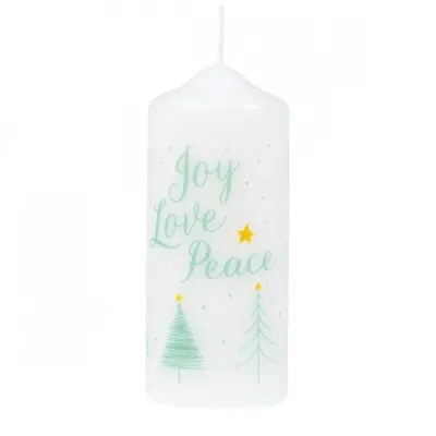 Bougie de Noël - "Joy, Love, Peace"